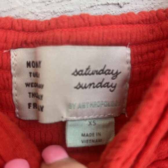 Anthropologie Saturday Sunday Isabel Coral Red Jumpsuit Size XS - Picture 3 of 16